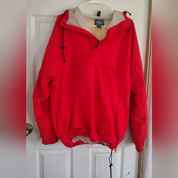 Woolrich Goretex Men Quarter Zip Hooded Windbreaker Size Large - Picture 1 of 8